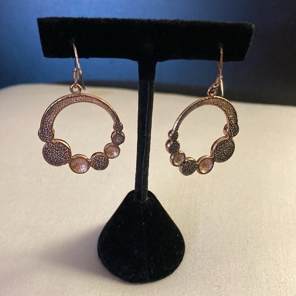 NWOT - Rose Goldtone White & Smokey Crystal French Hook Drop Pierced Earrings - Picture 4 of 8